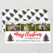 Persoonlijke collage met 3 foto's en kerstbomen 
