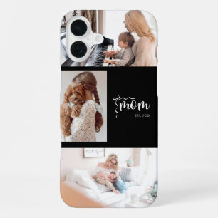 Persoonlijke collage met 3 foto's Zwarte moeder ge iPhone 16 Plus Hoesje
