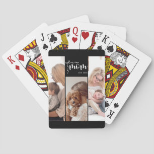 Persoonlijke collage met 3 foto's Zwarte moeder ge Pokerkaarten