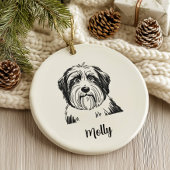 Persoonlijke Collie Hond Kerstmis Keramisch Ornament