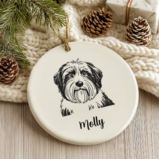 Persoonlijke Collie Hond Kerstmis Keramisch Ornament