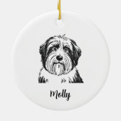 Persoonlijke Collie Hond Kerstmis Keramisch Ornament (Achterkant)