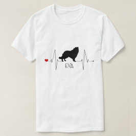 Persoonlijke Collie Love My Dog Heart Beat T-shirt