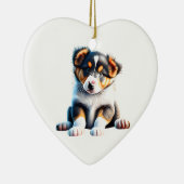 Persoonlijke Collie Puppy Keramisch Ornament (Rechts)