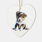 Persoonlijke Collie Puppy Keramisch Ornament (Links)