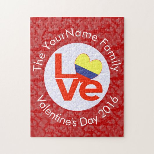 Persoonlijke Colombiaanse Rode LOVE Vlag  Legpuzzel (Verticaal)
