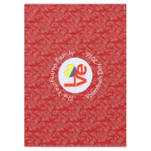Persoonlijke Colombiaanse Rode LOVE Vlag Tafelkleed (Voorkant)
