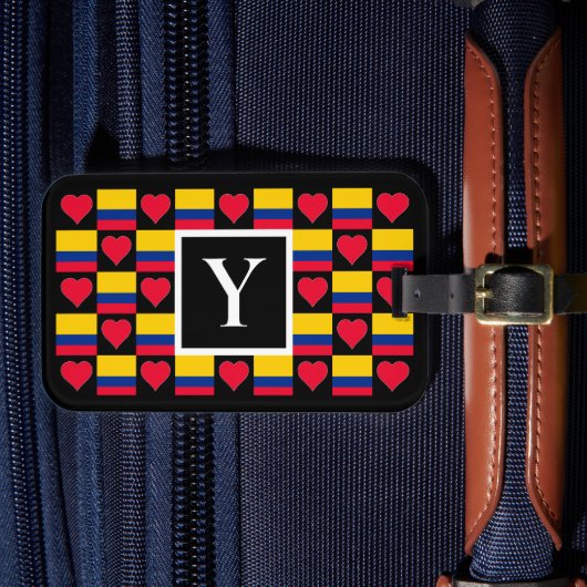 Persoonlijke Colombiaanse Vlag Aangepaste Letter C Bagagelabel (Voorkant Insitu 4)