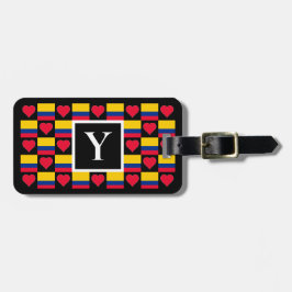 Persoonlijke Colombiaanse Vlag Aangepaste Letter C Bagagelabel