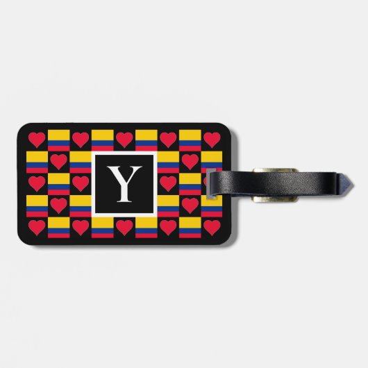 Persoonlijke Colombiaanse Vlag Aangepaste Letter C Bagagelabel (Achterkant horizontaal)