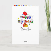 Persoonlijke Colorful Happy Birthday Kaart (Achterkant)