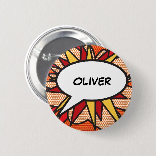 Persoonlijke Comic Book Pop Art-spreekwolk Ronde Button 5,7 Cm (Voorkant /achterkant)