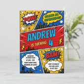 Persoonlijke Comic Superheld Verjaardag Kaart (Staand voorkant)