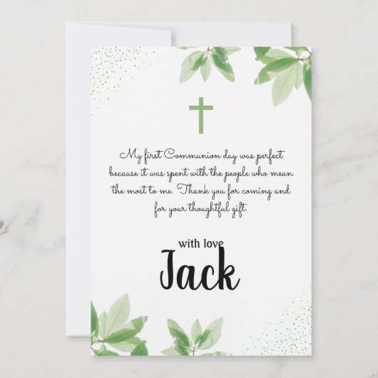 Persoonlijke communautarisering - Bedankt kaarten (Achterkant)