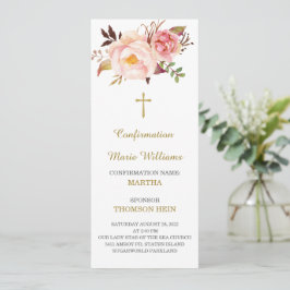 Persoonlijke Communiebevestiging Gebedskaart Menu