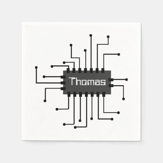 Persoonlijke computer IC-chip afbeelding Servet (Voorkant)