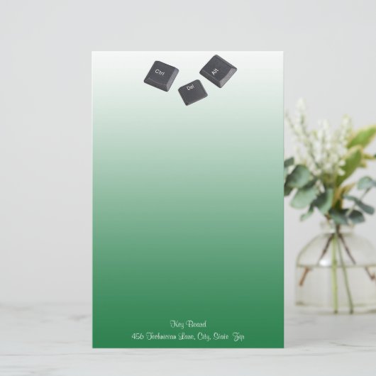 Persoonlijke computersleutels opnieuw opstarten bo briefpapier (Staand voorkant)