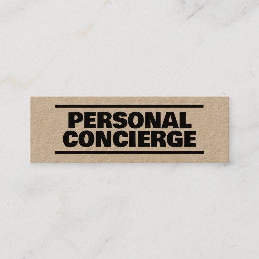 Persoonlijke conciërge Kraft Mini Visitekaartje (Voorkant)