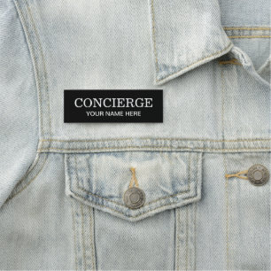 Persoonlijke concierge naamspeld met speld naamplaatje