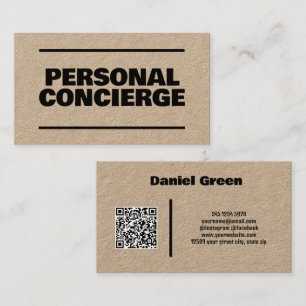Persoonlijke Conciërge QR Kraft Visitekaartje