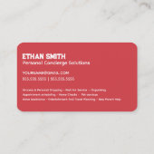 Persoonlijke conciërge visitekaartje (Achterkant)