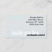 PERSOONLIJKE CONTACTKAARTEN "ondoorgrondelijk pote Contactkaartje (Achterkant)