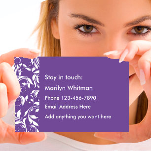 Persoonlijke contactkaarten voor dames contactkaartje
