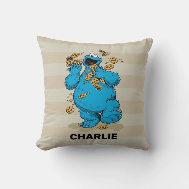 Persoonlijke Cookie Monster Gekke Cookies Kussen (Voorkant)