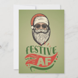 Persoonlijke Cool Retro Kerstman Platte Kerstkaart