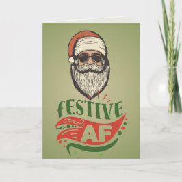 Persoonlijke Cool Retro Kerstman Vouwbare Kerstkaa Kaart