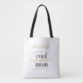 Persoonlijke Cool Super Moeder Zwart En Goud Tote Bag (Voorkant)