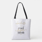 Persoonlijke Cool Super Moeder Zwart En Goud Tote Bag (Achterkant)