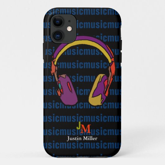 persoonlijke coole dj-hoofdtelefoon Case-Mate iPhone case (Achterkant)