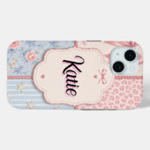 Persoonlijke Coquette Patchwork Hoesje voor Telefo (Achterkant (horizontaal))