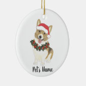 Persoonlijke Corgi (Fawn & White) Keramisch Ornament (Rechts)