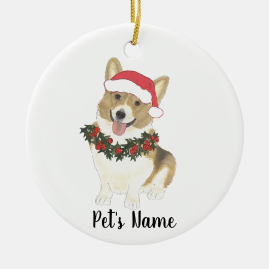 Persoonlijke Corgi (Fawn & White) Keramisch Ornament (Voorkant)