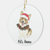 Persoonlijke Corgi (Fawn & White) Keramisch Ornament (Links)