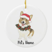 Persoonlijke Corgi (Fawn & White) Keramisch Ornament (Achterkant)