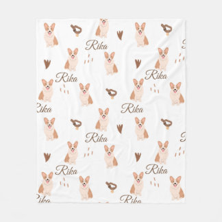 Persoonlijke Corgi-hond babydeken | Aangepaste naa Fleece Deken