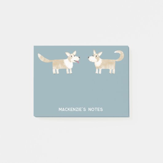 Persoonlijke Corgi-hond Post-it® Notes (Voorkant)