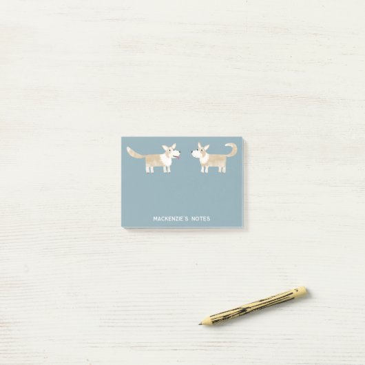 Persoonlijke Corgi-hond Post-it® Notes (Op bureau)