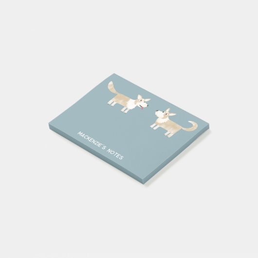Persoonlijke Corgi-hond Post-it® Notes (Schuin)