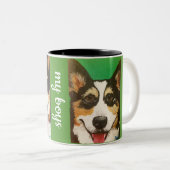 Persoonlijke Corgi-Mok Tweekleurige Koffiemok (Voorkant rechts)