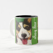 Persoonlijke Corgi-Mok Tweekleurige Koffiemok (Voorkant links)