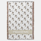 Persoonlijke Corgi (zwartkoppige driekleur) Deken (Voorkant Verticaal)