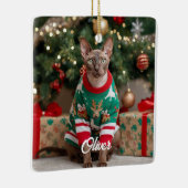 Persoonlijke Cornish Rex Kat Kerst Geschenk  Keramisch Ornament (Rechts)