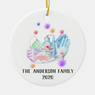 Persoonlijke Coronavirus 2020 Covid Kerstmis Keramisch Ornament