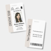 Persoonlijke Corporate Employee ID Badge Beige (Front & Back)