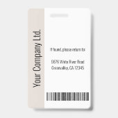 Persoonlijke Corporate Employee ID Badge Beige (Back)