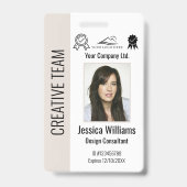 Persoonlijke Corporate Employee ID Badge Beige (Front)